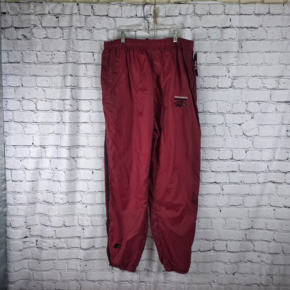 Vintage Starter Arkansas Razorbacks Men's Large Lined Nylon Windbreaker Pants